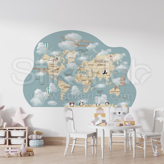 Mapa sveta 4 stiker